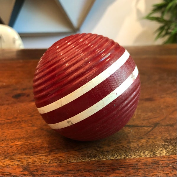 Vintage Red Wood Composite Croquet Ball - 3" Diameter - Mid Century Wooden Croquet Ball - Orb Art Object Art Part