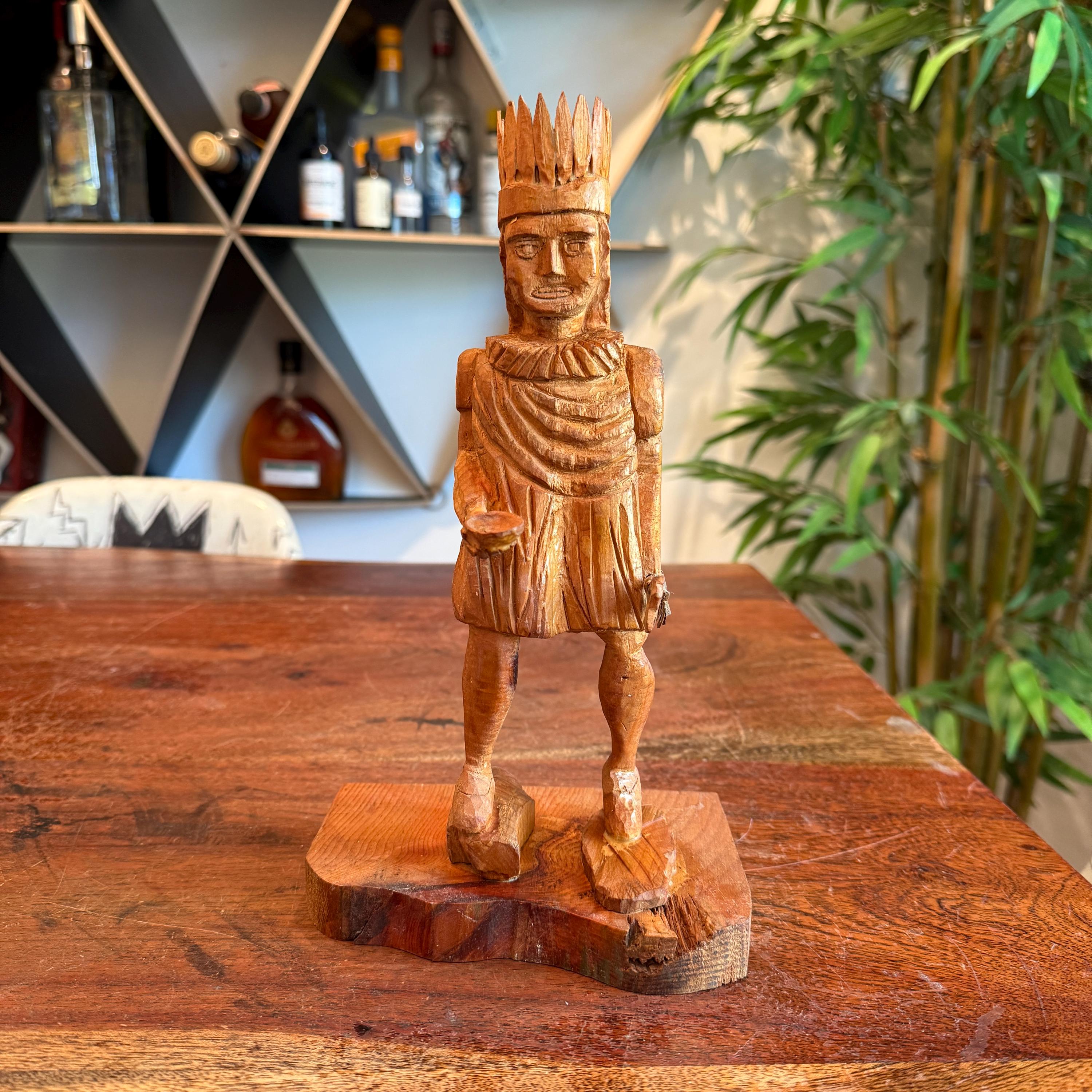 アメリカ folk art ヴィンテージ 木製彫刻 約15cm アメリカ folk art