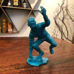 Vintage c. 1963 Louis Marx Blue Plastic Hunchback of Notre Dame Figurine Toy - Mid Century 1960&#39;s Marx Toy - 60&#39;s 60s 1960s Louis Marx Toys