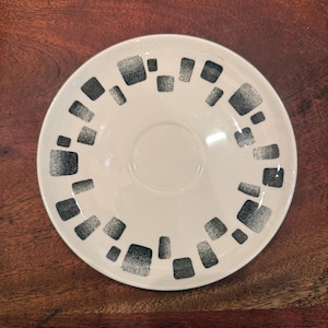 Plato de cerámica con mosaico modernista vintage MCM Double Phoenix Ironstone Patio Gray de 15,9 cm (6,25"), estilo moderno de mediados de siglo (1960).