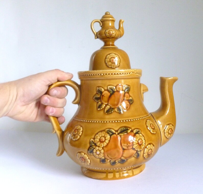 Sale Sale Vintage 1970's Giant Teapot Ceramic Cookie Jar Etsy