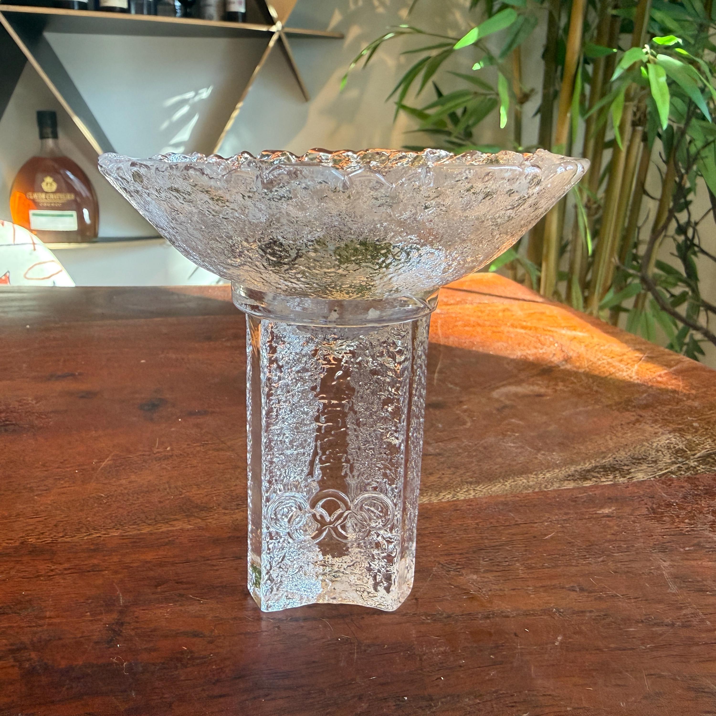 ÖRSKÄR 灯台 （大）スウェーデンハンドメイド Vintage 1984 Orrefors Sweden Glass Olympic Torch Votive / Tealight