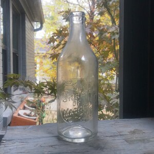 Antiek ca. 1873-1929 magnesiacitraat glazen medicijnfles - vintage medisch decor - vintage glazen fles oude medicijnfles