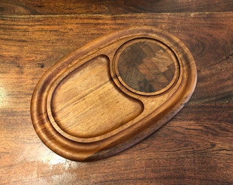Mid Century DANSK Danish Modern Teak Cutting Board / Cheese Tray by IHQ Jens Quistgaard - Vintage Danish Modern Decor - Dansk Tray