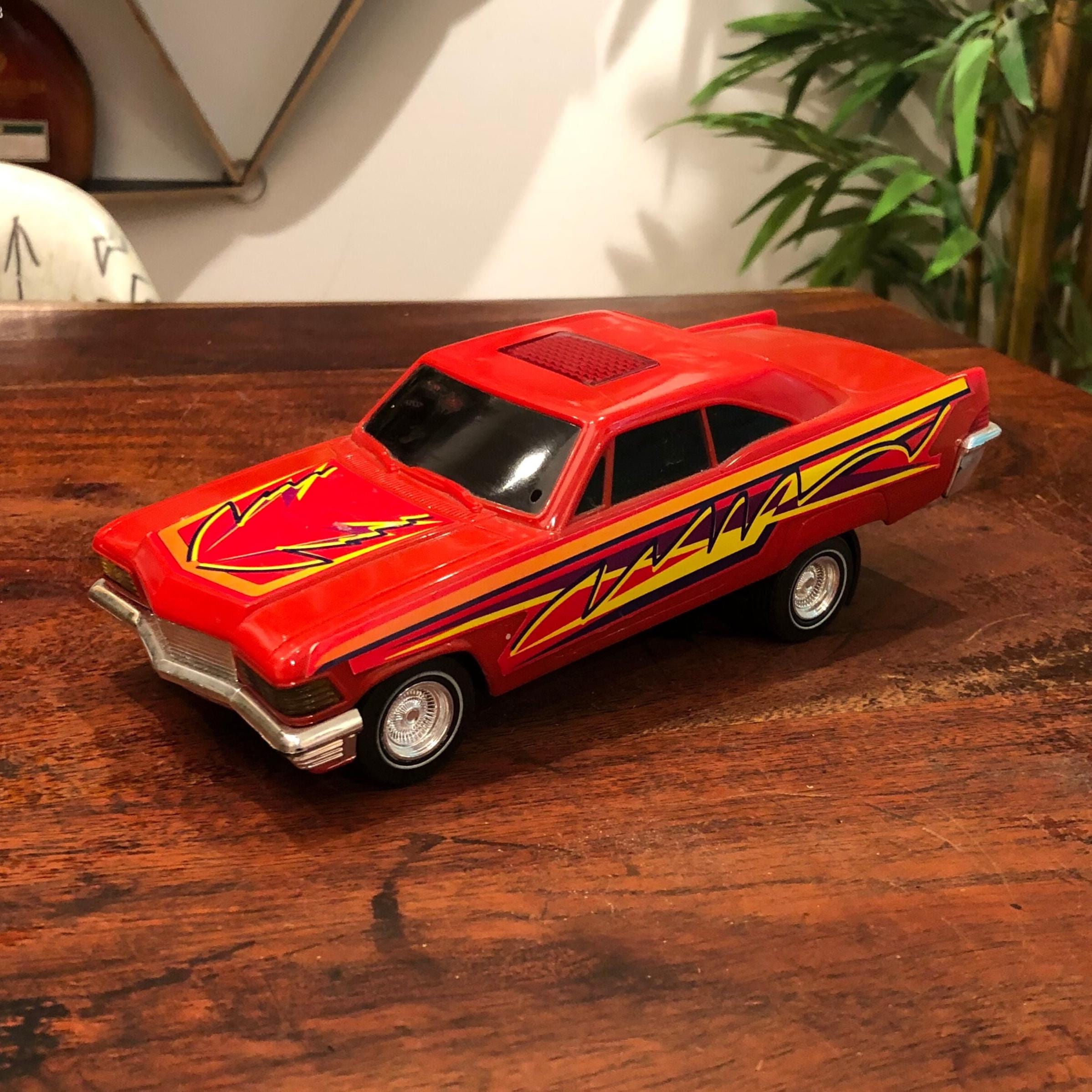 Vintage C. 1999 Hot Rod Race Car Toy With Lightning Bolt Decals by