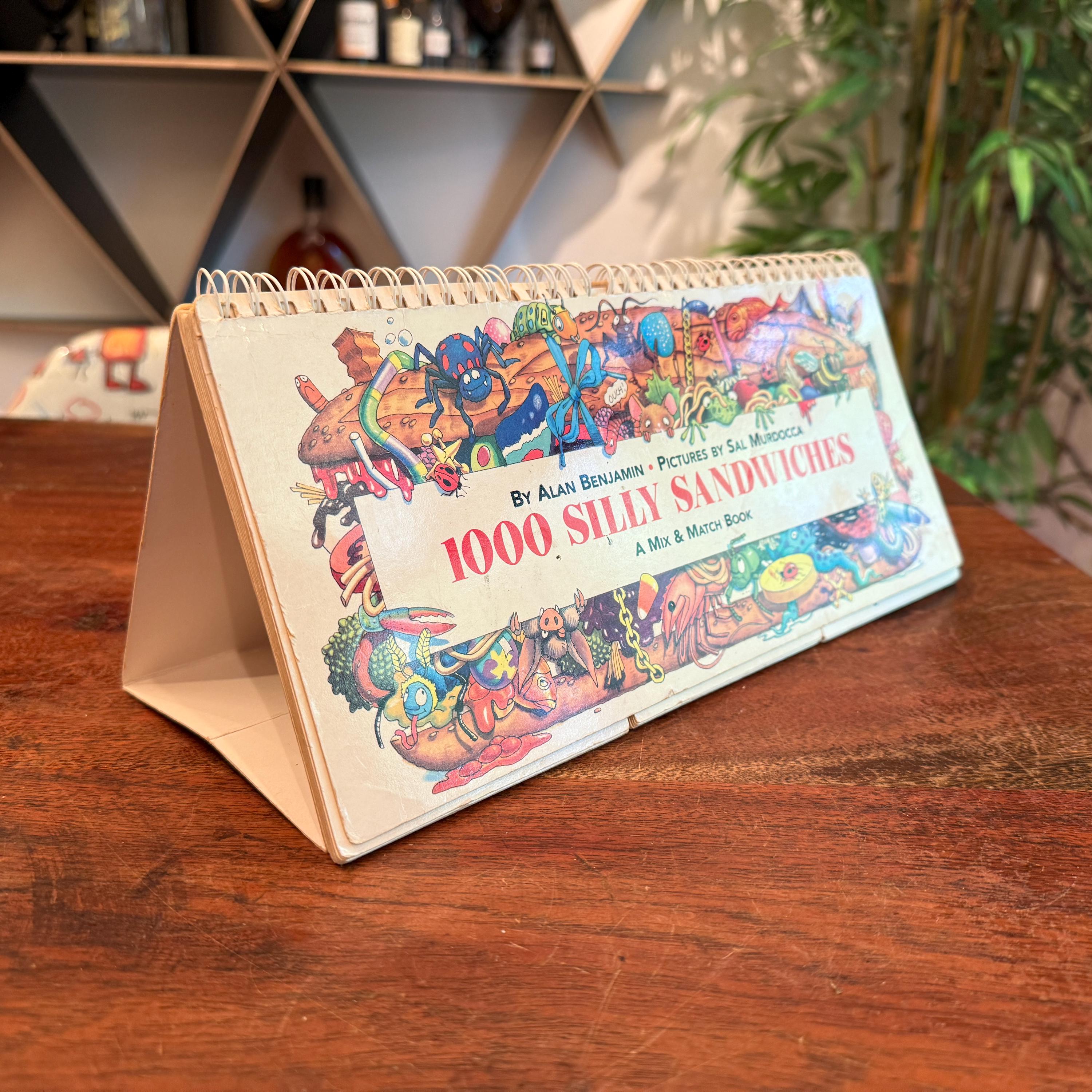 Vintage c. 1995 Children's 1000 SILLY SANDWICHES Funny Flip Book by Alan Benjamin - Illustrations by Sal Murdocca - Whimsical Foodie Gift