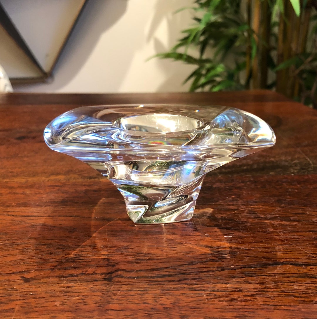 Vintage Nambe Twist Lead Crystal Glass Piroett Votive / Tea Light