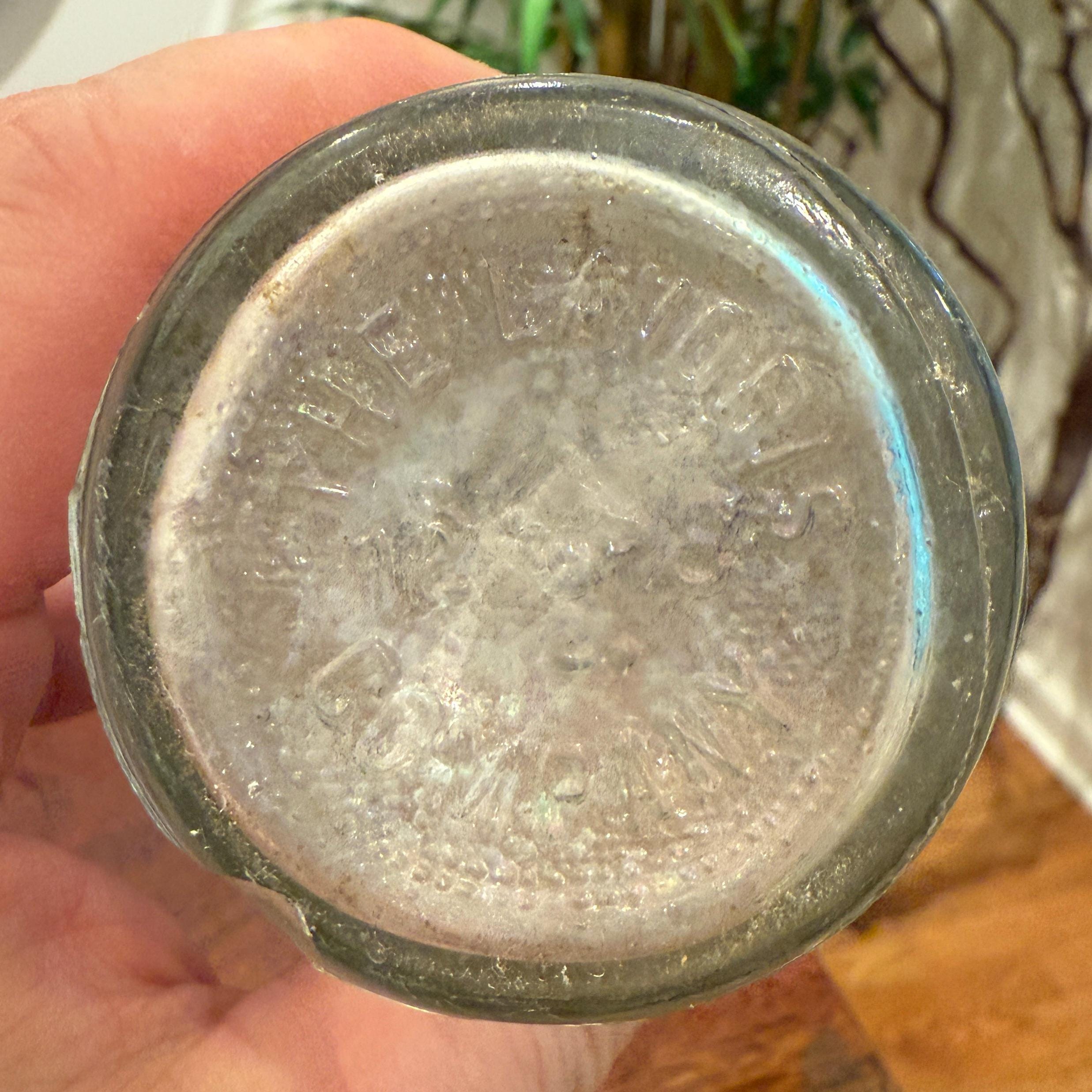 Antique 1930s Art Deco LAVORIS Mouthwash Glass Bottle With Cap