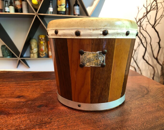 Mid Century 1950's Zimgar Mexican Bongo Drum Made in Mexico Smaller
