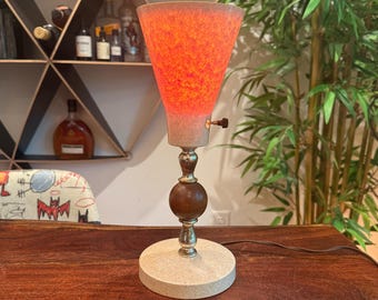 1950年代のセラミックリーフテーブルランプ、ミッドセンチュリーモダン