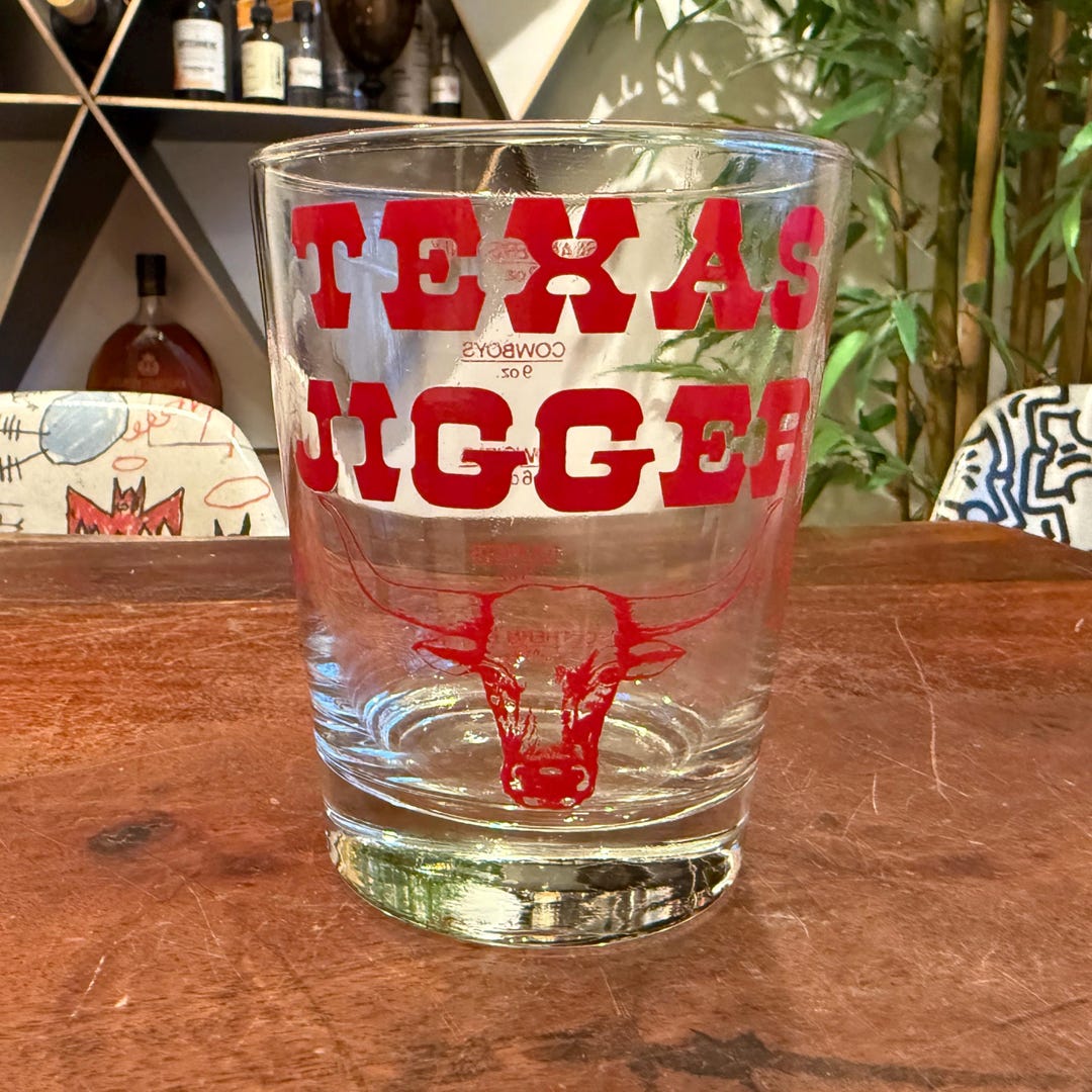 Vintage Texas Jigger Souvenir 12 Oz. Rocks Whiskey Glass - Texas Map ...