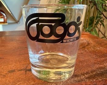 Vintage 1970&#39;s POGO&#39;s Dance Club 12 oz. Cocktail / Whiskey / Rocks / Highball Souvenir Drinking Glass from Wichita Kansas Retro 70&#39;s Barware