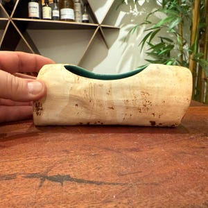 Mid Century Weathered Log Shaped Ceramic Planter - Vintage Flower Pot - Rustic Cabin Lake House Woodland Home Decor