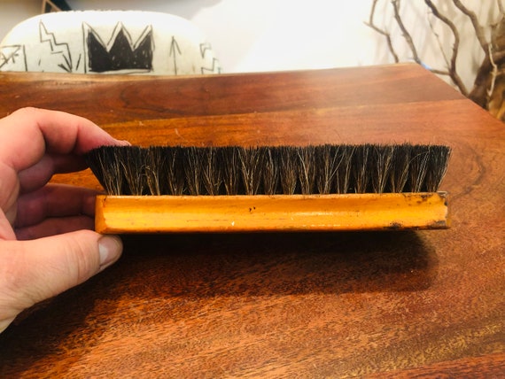 Mid Century Reflector-X Horse Hair Shoe Shine Brush - Vintage Shoe Shining Tool - Shoe Shine Equipment View 2