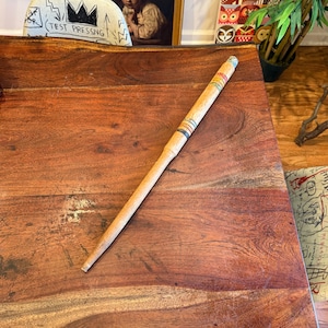 Antique Wooden Croquet Stake - Colorful Wood Art Parts - Wood Croquet Pin Stick - Outdoor Sports - Sports Bar Game Room Decor Old Art Part