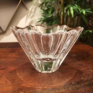 Vintage Orrefors Orion 5-5/8&quot; Crystal Glass Bowl by Lars Hellsten - Made in Sweden - Swedish Art Glass Candy Dish - Scandinavian Home Decor