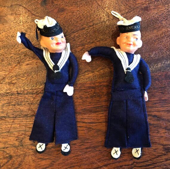 Set of 2 Vintage 1940s Holland-america Line Cruise Ship Celluloid
