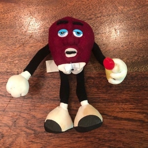 Vintage c. 1988 Singing California Raisin Wired Cloth Posable Toy by Applause - Vintage California Raisin Toy - 1980 California Raisin Toy