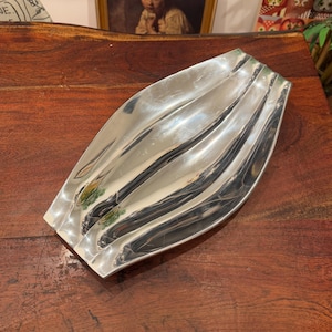 Vintage Nambe Drift Servierplatte Tablett von Wei Young - Nr. MT0742 - Silber Party Obstschale Geschirr Tischdekoration Dickes Aluminiumtablett