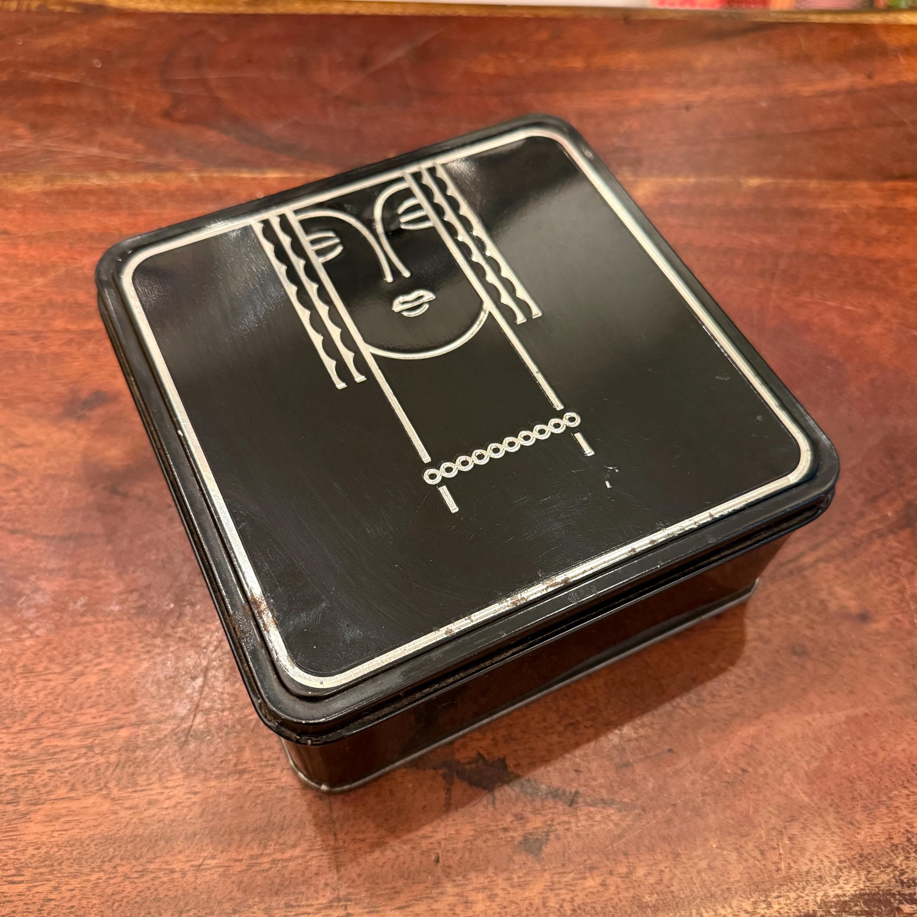 Vintage Art Deco Charles of the Ritz Cosmetics Tin With Art Deco