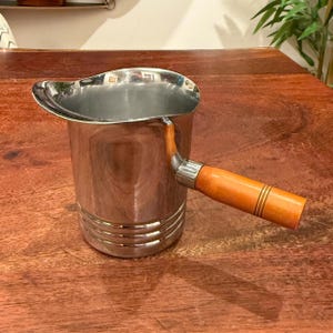 Vintage 1940's Art Deco KROME-KRAFT 8 oz. Chrome Creamer with Butterscotch Handle from Farber Bros. - Antique Ladle Barware Bar Decor