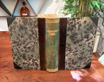 Antique c. 1929 Danish Leather & Handmade Paper Tilskueren Maanedsskrift Hardback Literature Art Scientific Periodical Reference Book
