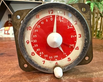 Vintage 1940er Eastman-Kodak Fotografie Dunkelkammer Timer - Funktioniert nicht - Antike Mid Century 40s Rot & Weiß Foto Fotografen Ausrüstung