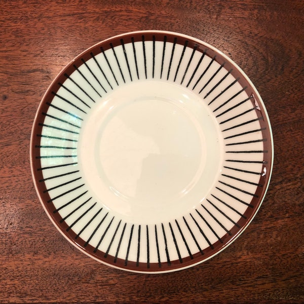 Mid Century c. 1955 - 1960 SWEDEN Gustavsberg Benporslin Ribb Saucer by Stig Lindberg - Vintage Swedish Pottery - Scandinavian Pottery