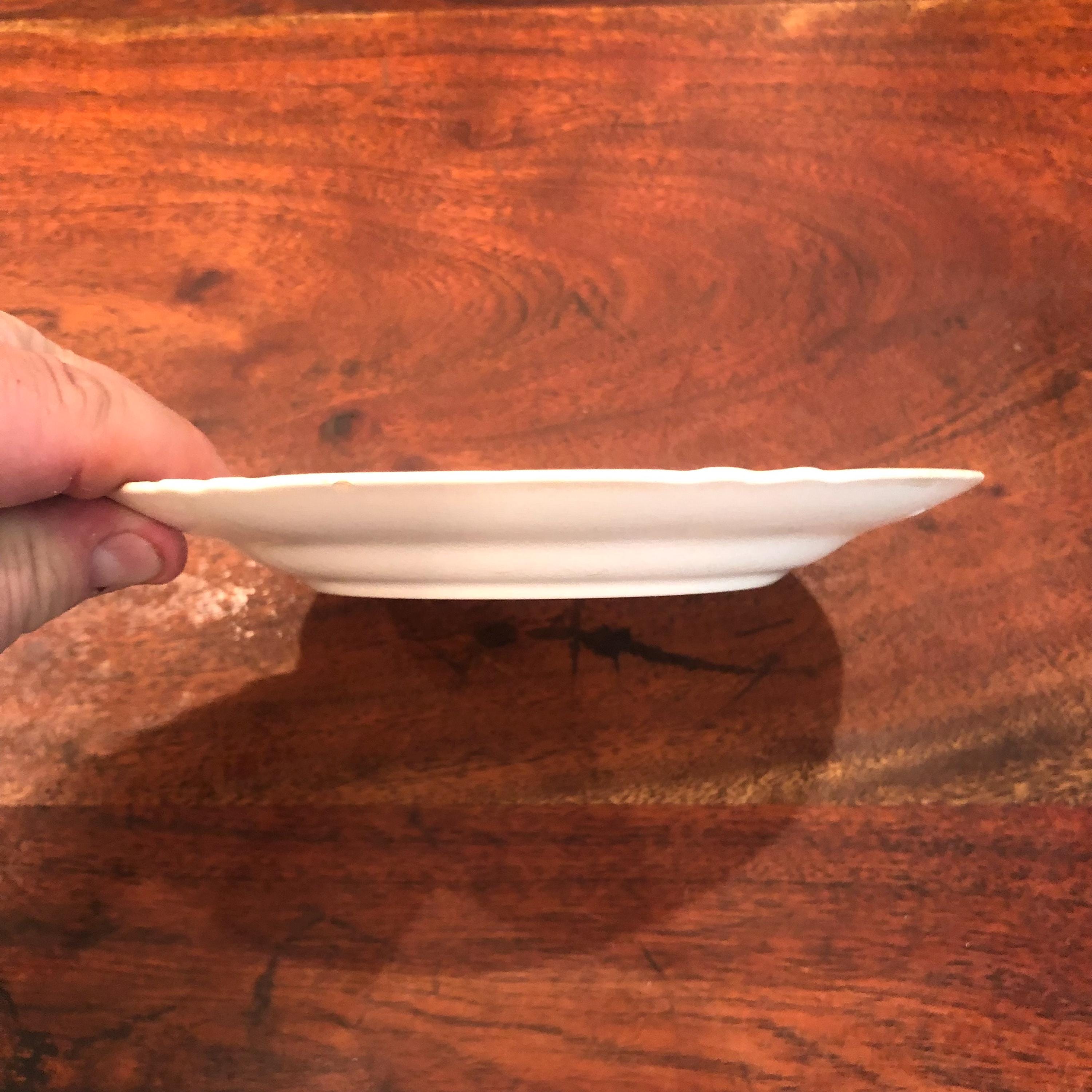 アンティーク 1900 年代 ウィッティア カリフォルニア 磁器 転写皿 花