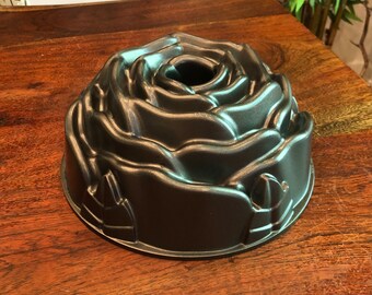 Moule à gâteau Bundt vintage Nordic Ware en aluminium épais en forme de rose - Moule à gâteau Nordic Ware Moule à gâteau fleurs - Moule à gâteau vintage Nordic Ware