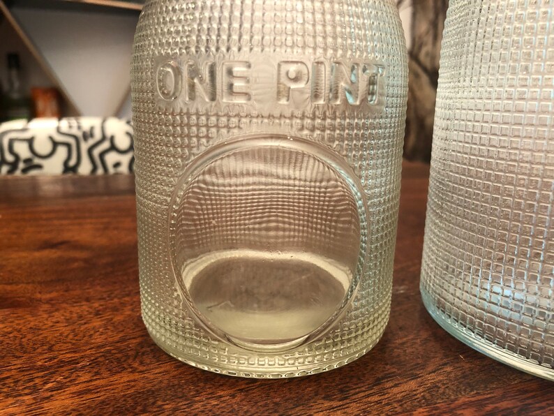 Sale Set of 2 Vintage Pint & Quart Glass Bottles with Rubber Etsy