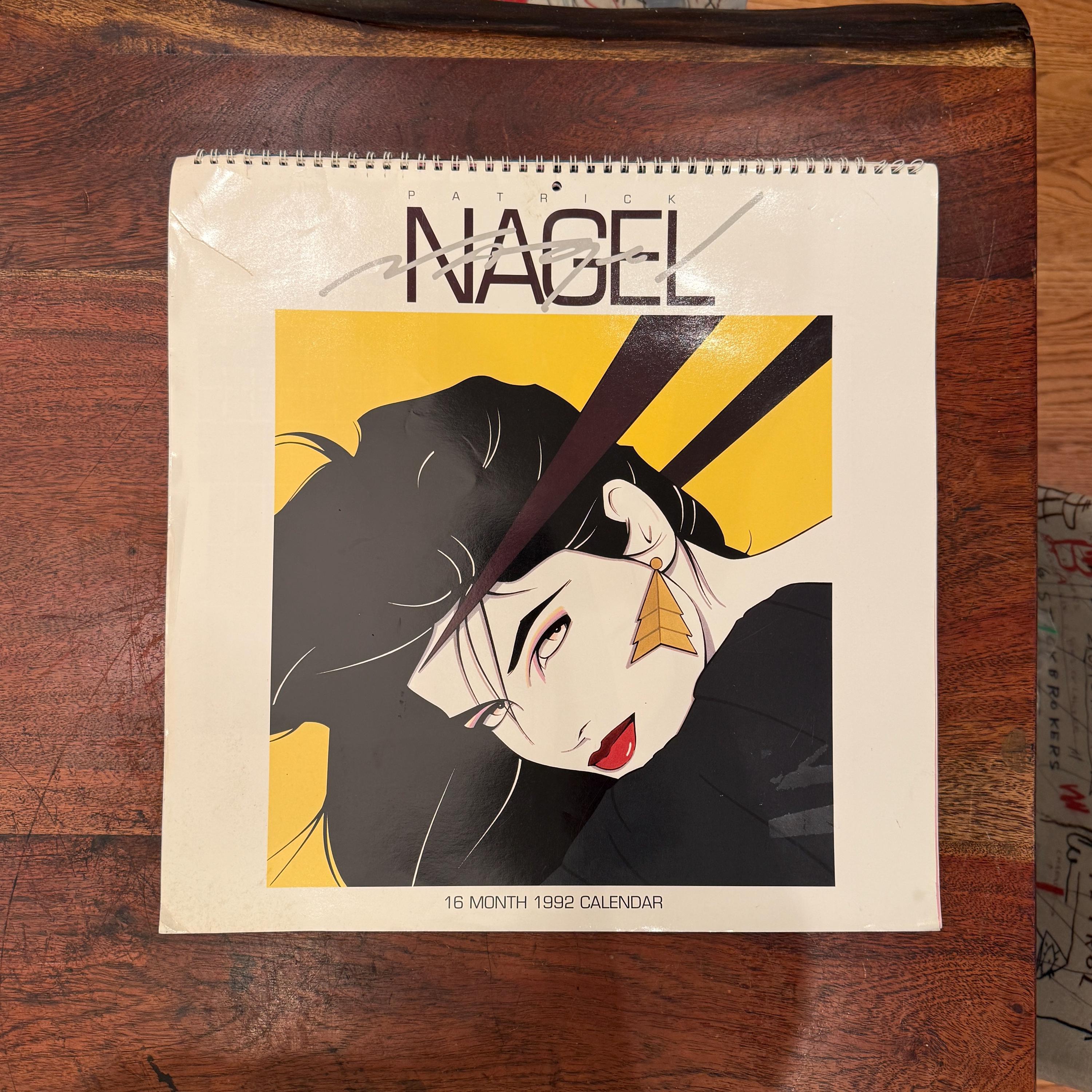 Vintage C. 1992 Patrick Nagel 16 Month Sexy Pin-up Woman Wall