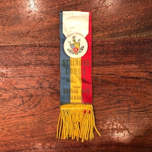 Vintage Fraternal Order of Knights of Pythias Ribbon & Button - Kansas City Kansas - Vintage Fraternal Order of Knights Badge