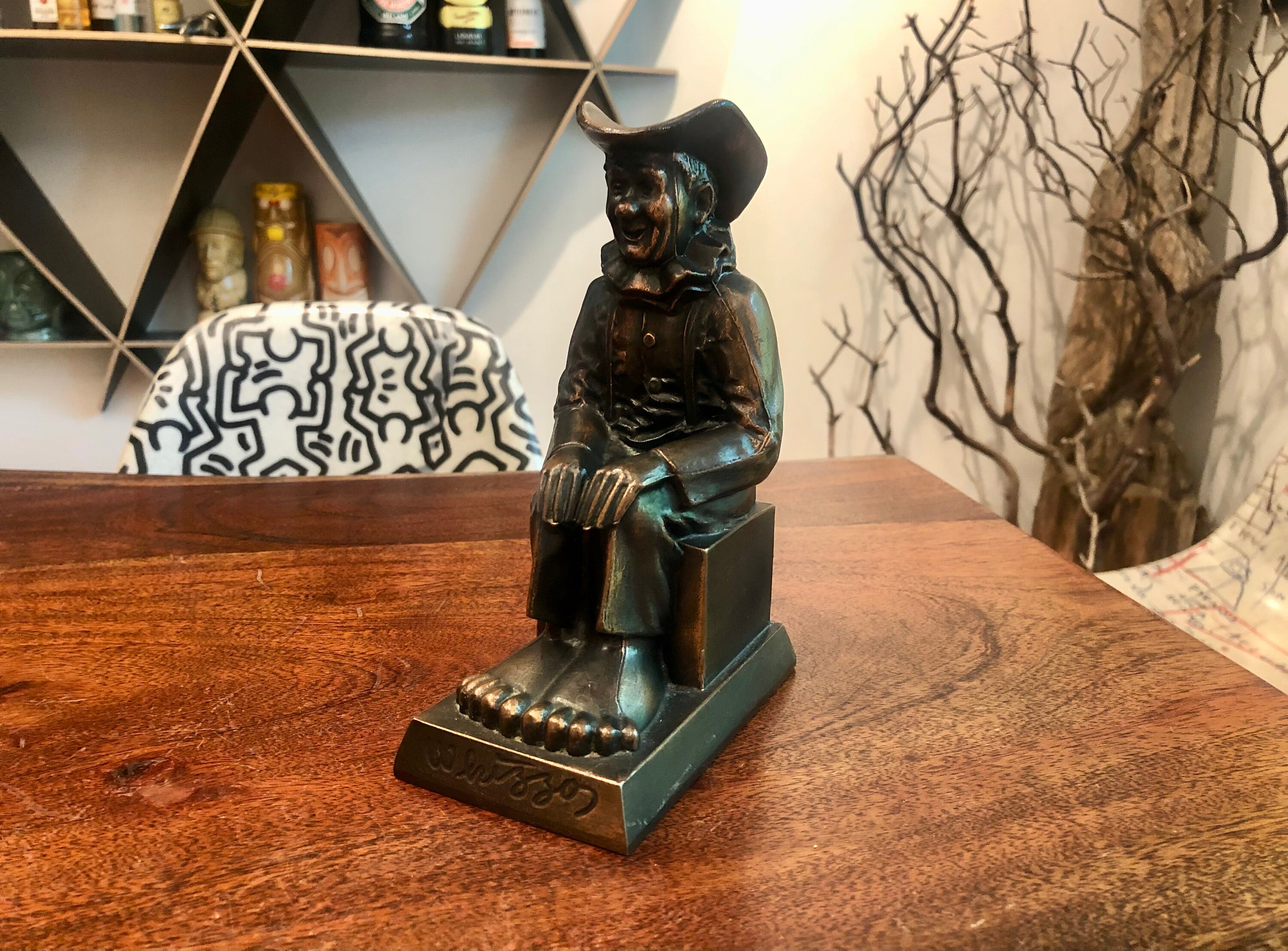 Mid Century Whizzo the Clown Copper Plated Metal Piggy Bank for