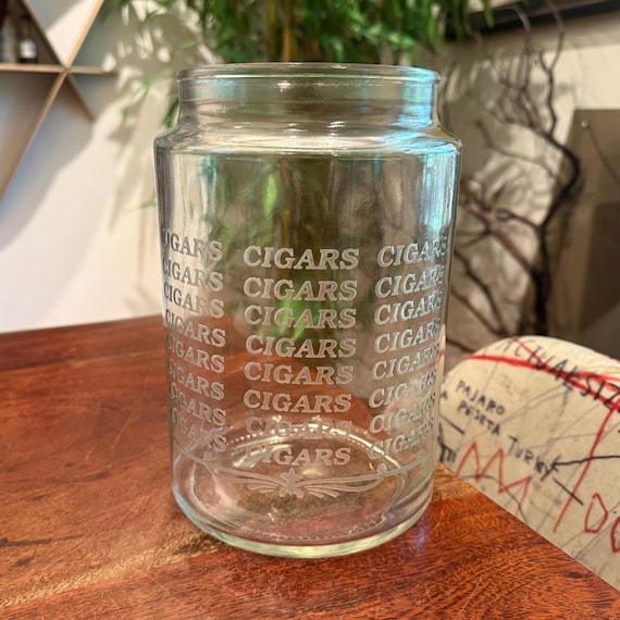 vintage glass tobacco jars Humidor Jar Porcelain Portrait Plaque Ornate Brass Lid Antique Take a look at our coordinaitng pieces for the complete set! Vintage tobacco and cigarette jars