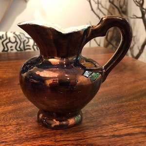 Antique Lustreware Creamer - Antique Lustre Ware Creamer - Antique Victorian Creamer - Antique Lustreware Pottery - Antique Farmhouse Decor