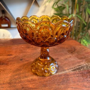Le Smith Amber Moon and Stars Pedestal Compote - Etsy