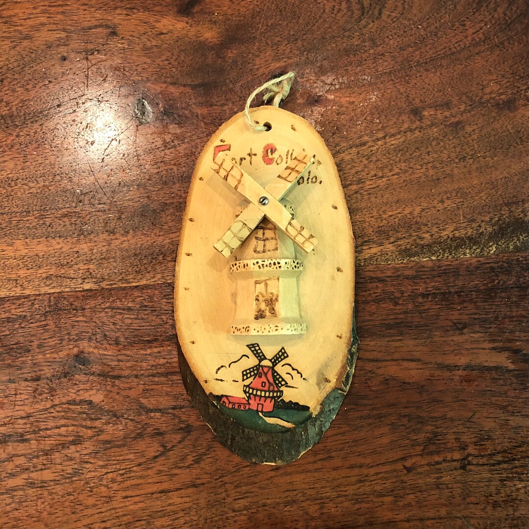 Antique European Pyrography Fort Collins Colorado Souvenir Math Holder ...