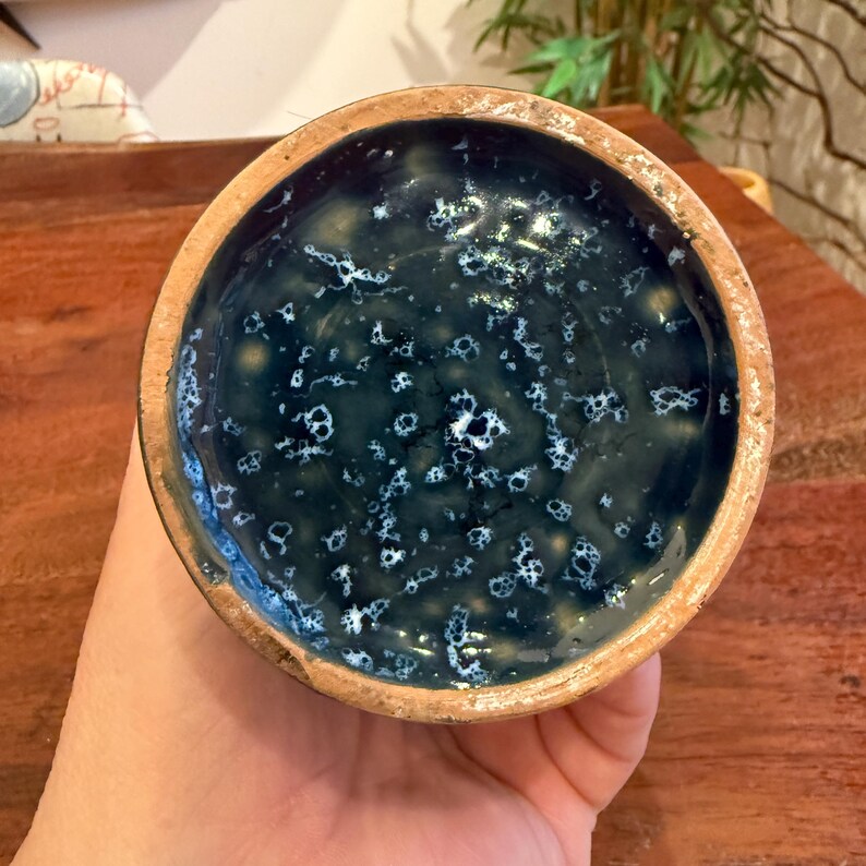 Mid Century Modern Italian Pottery Blue & Yellow Incised Sgraffito Vase ...