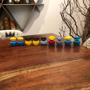 Vintage c. 1990 Set of 9 Fisher-Price Chunky Little People Toys - 1990&#39;s Fisher Price Toy - Made in Mexico - Retro Children&#39;s Toy