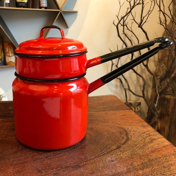 Double Enamel Pot Etsy