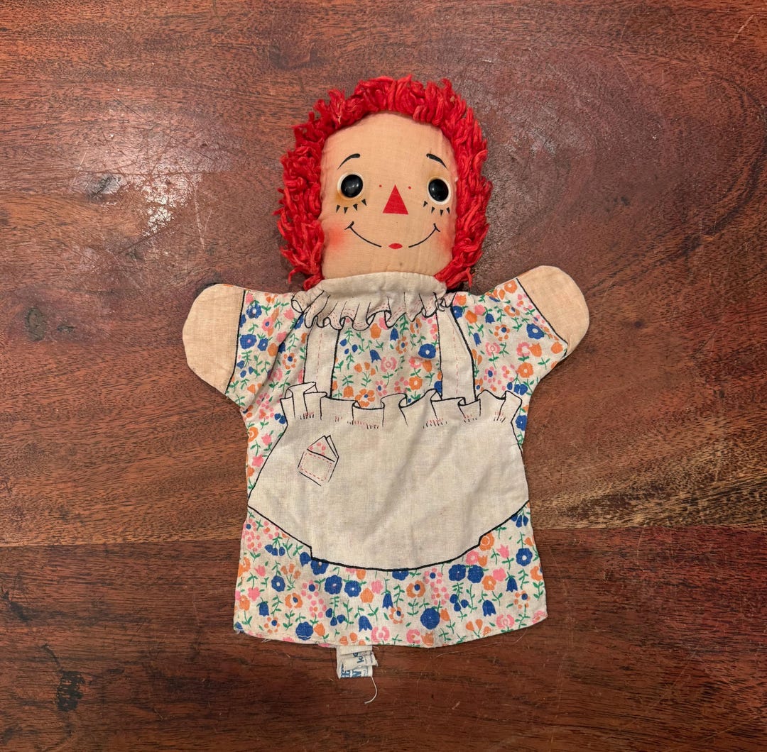 Little Ragady Muppet Vintage C. 1973 Raggedy Ann Children's Hand Puppet by Knickerbocker ...