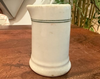Vintage 1940s Personal Restaurant Ware / Diner Thick Porcelain Creamer - Antique 40s Breakfast Tableware