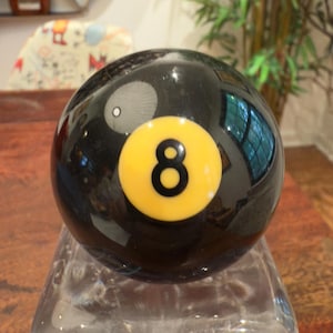 Mid Century Billard&#39;s Pool 2.25&quot; Eight Ball / 8 Ball - Vintage Pool Ball - Billard Ball - Sport Bar Game Room Decor - Found Object Art Part