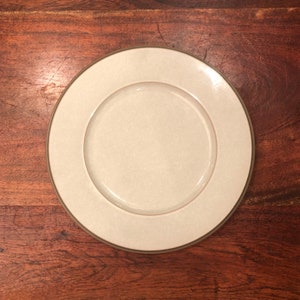 Vintage DANSK Leano 11.25&quot; Taupe Dinner Plate - Danish Modern Tableware Home Decor