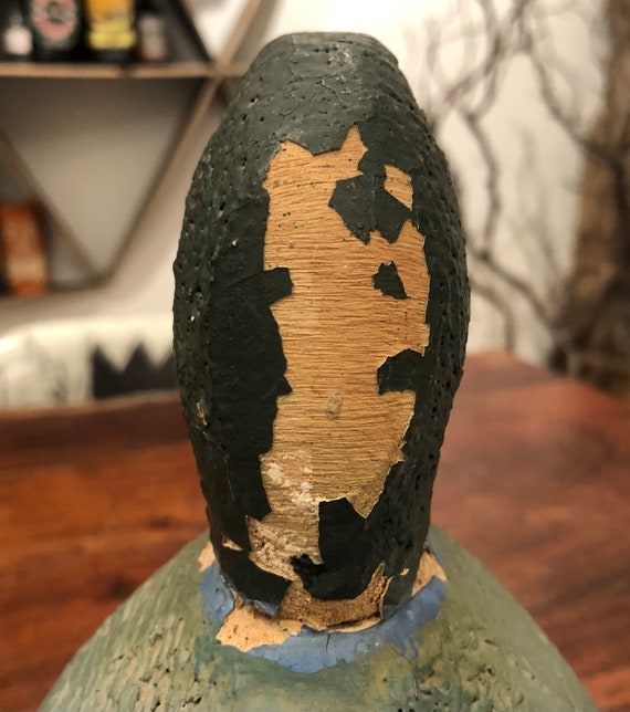 Ancien Canard En Bois Sculpté - Leurre De Chasse Et Boîte à Secrets
