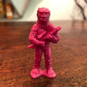 Vintage 1970&#39;s TIM-MEE TOYS Galaxy Laser Team Miniature Hot Pink Outer Space Monster Alien Hard Plastic Figurine Toy - 70&#39;s Retro Space Toy