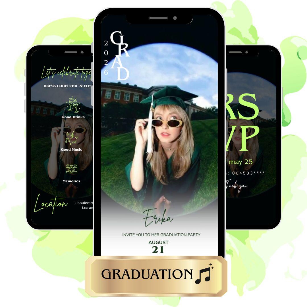 Graduation Video Invitation | Animated Grad Announcement, Editable ...