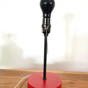 Red and Black Minimalist Table Lamp Memphis Style