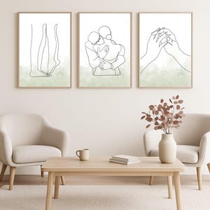 One Line Art Couple, Minimalist Line Drawing, Abstract Printable Wall Art, Modern Art Print, Wedding Line Art, Gift